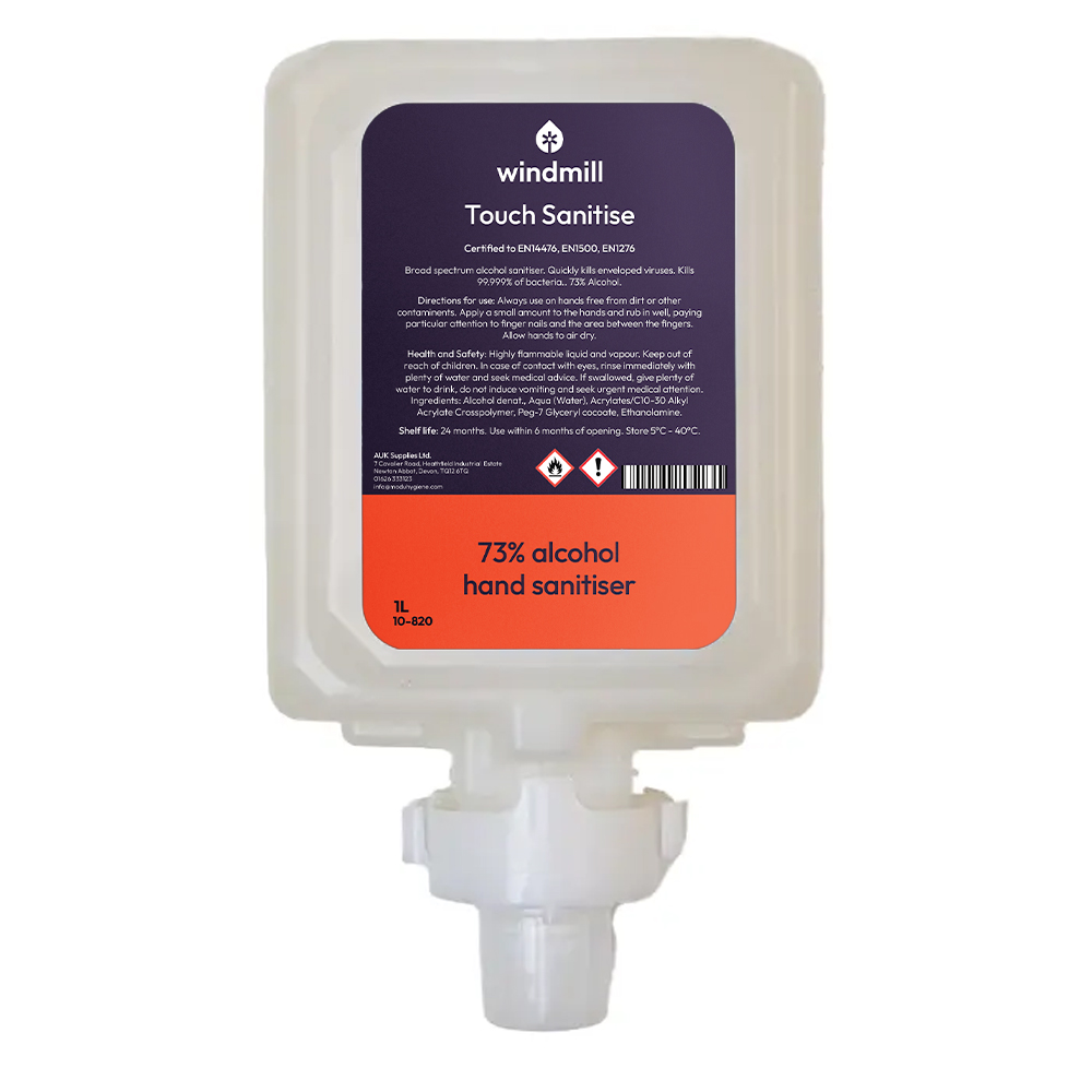 Windmill - Touch Sanitise - 73% Alcohol Hand Sanitiser - 1L